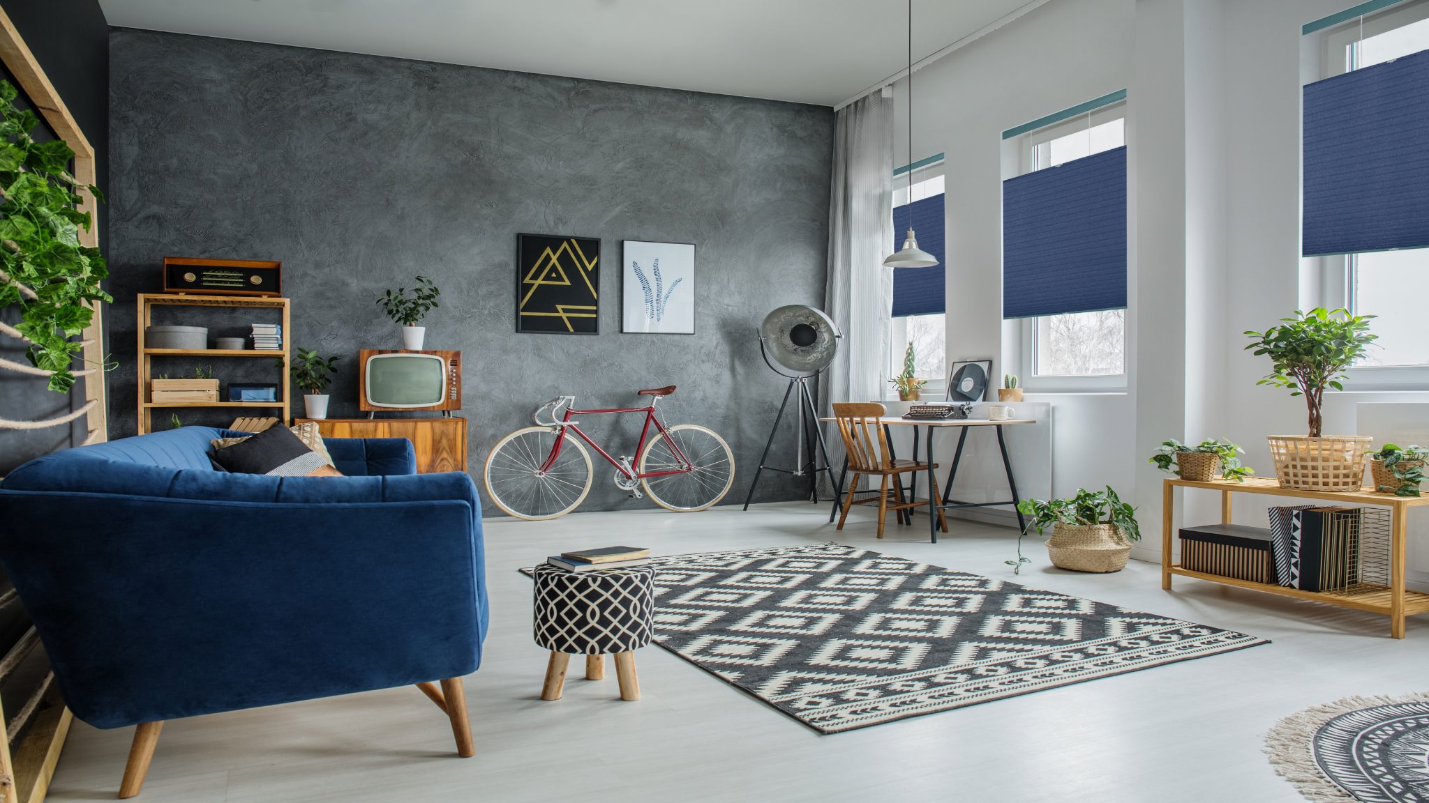 Top-down/bottom-up cellular shades for the home office